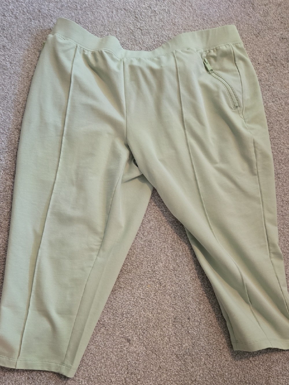 Women's Cropped Ponte Knit Pants - Sage Green